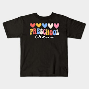 Preschool Crew First Day Of School Groovy Back To School Kids T-Shirt